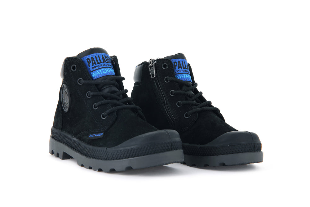 Botas Palladium PAMPA HI CUFF WP OZ Niños Negras | Costa Rica-35970